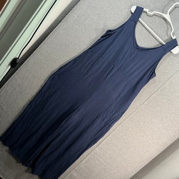 Cuddl Duds Regular Wide Leg Flexwear V-Neck Jumpsuts Navy Size Large - Picture 1 of 12